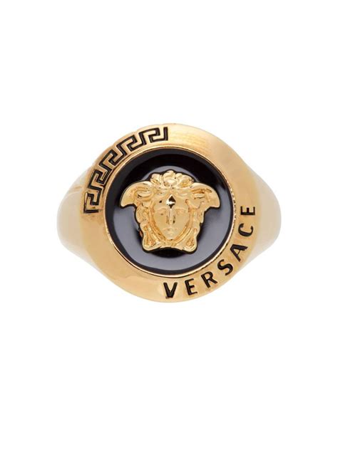 anello squadrato medusa versace nero|Versace Anello Medusa '95 .